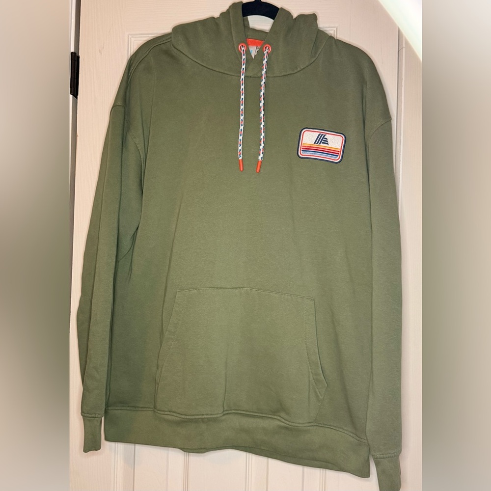 Olive Green Hoodie with Patch Detail